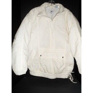 Winter Jacket Ski Women's Off White SZ L 1/2 Zip Desperado Nylon Lightweight